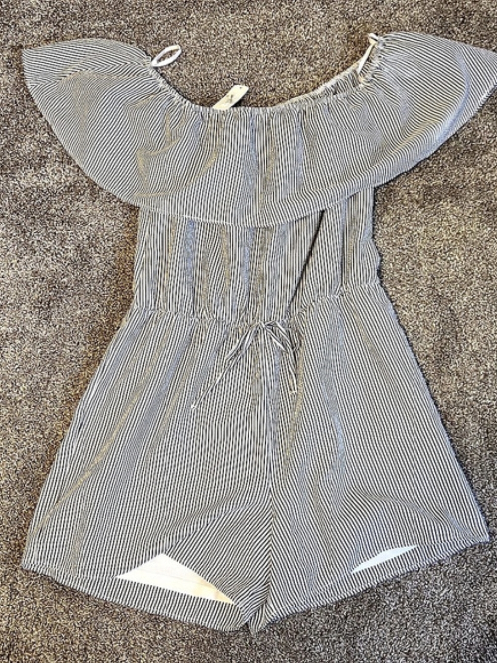 C Striped Romper in Blue & White Size Medium